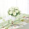 Wedding Table Centerpiece Set of 3 – Small Artificial Floral Arrangements with 6 Silk Rose Bouquets & 3 Metal Pot Silk Flower Vases for Wedding Party, Home, Kitchen, Bathroom Décor – Ivory